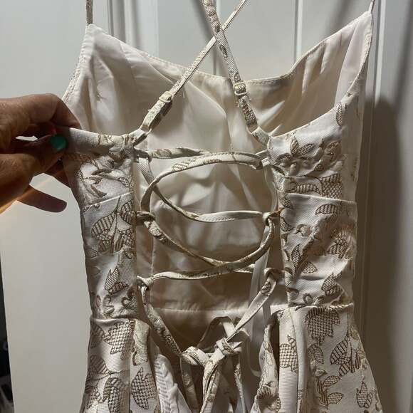 B Darlin Juniors' Lace-Up A-Line Dress - Picture 5 of 6